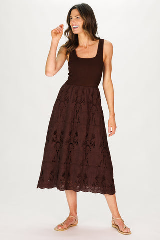 Jada Dress in Palm Island Embroidered Lace