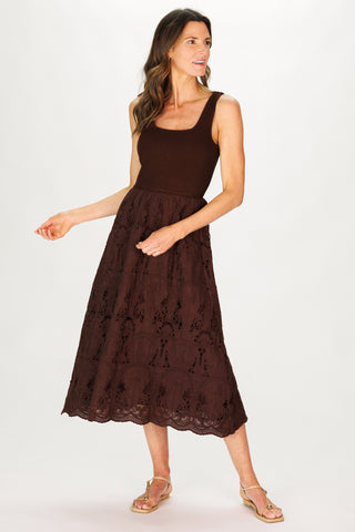 Jada Dress in Palm Island Embroidered Lace