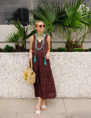 Jada Dress in Palm Island Embroidered Lace