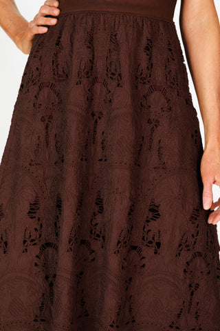 Jada Dress in Palm Island Embroidered Lace