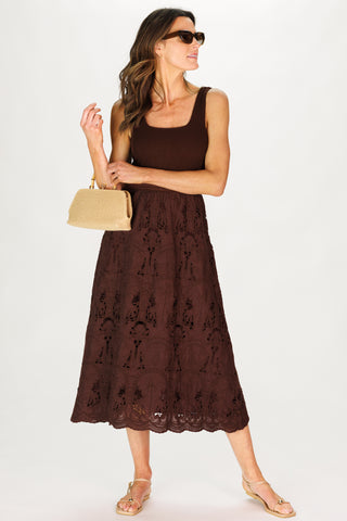 Jada Dress in Palm Island Embroidered Lace