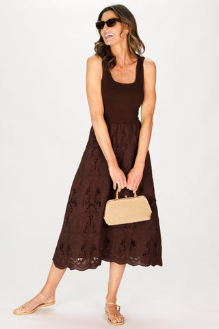 Jada Dress in Palm Island Embroidered Lace
