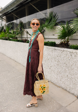 Jada Dress in Palm Island Embroidered Lace