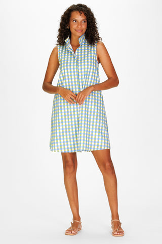 Jan Dress in Green & Blue Gingham