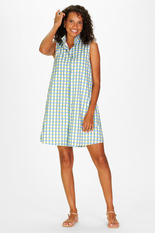 Jan Dress in Green & Blue Gingham