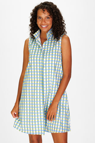 Jan Dress in Green & Blue Gingham