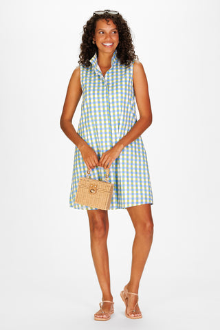 Jan Dress in Green & Blue Gingham