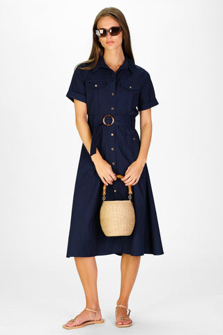 navy blue midi shirt dress Dubarry Hanlon Ladies' midi length shirt dress
