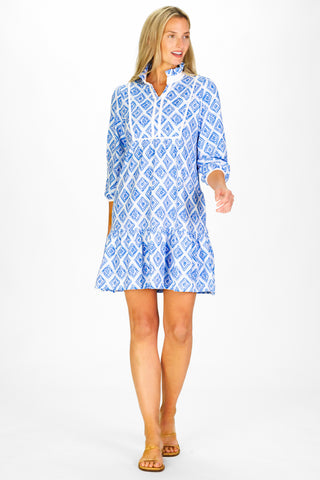 Katie Dress in Bluebell Trellis