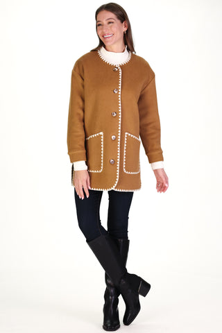 Kenna Coat in Camel Brushed Wool