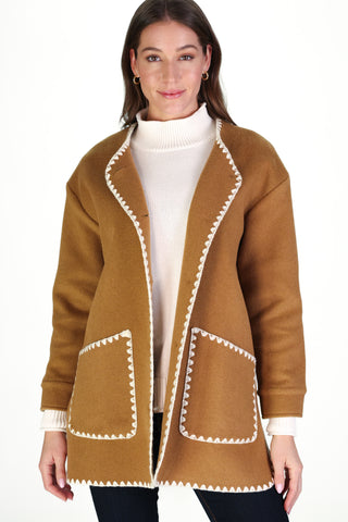 Kenna Coat in Camel Brushed Wool