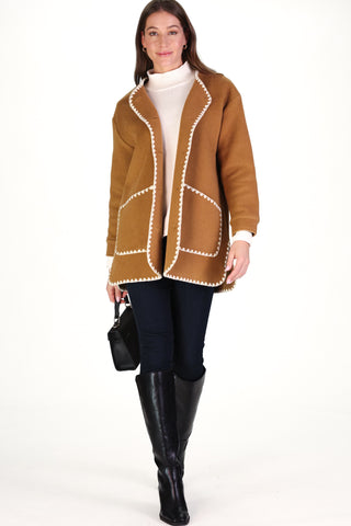 Kenna Coat in Camel Brushed Wool
