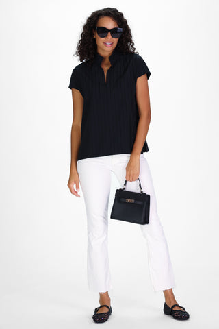Kensington Top in Black Shadow Stripe