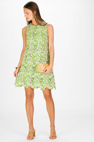 Lace Caroline Dress in Green Tulip Lace