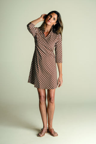 Lillian Dress in Chocolate Gingham