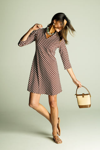 Lillian Dress in Chocolate Gingham