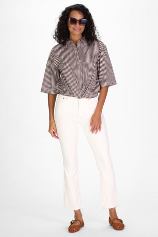 Livvy Top in Brown Gingham