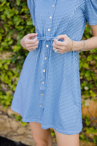 London Dress & Short in Navy Gingham
