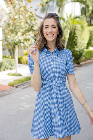 London Dress & Short in Navy Gingham