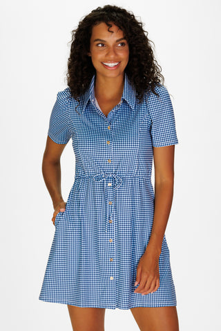 London Dress & Short in Navy Gingham