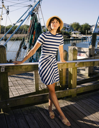Lowen Dress in Royal Navy Stripe