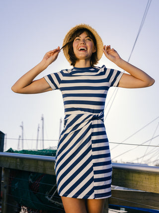 Lowen Dress in Royal Navy Stripe