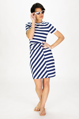 Lowen Dress in Royal Navy Stripe