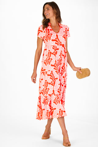 Magnolia Dress in Sunset Blossoms
