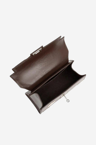 Maisel Vegan Polka Dot Top Handle Bag in Chocolate