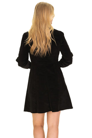 Marina Dress in Black Corduroy