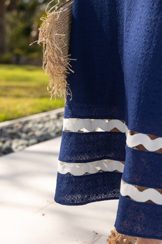 Marla Dress in Navy Eyelet