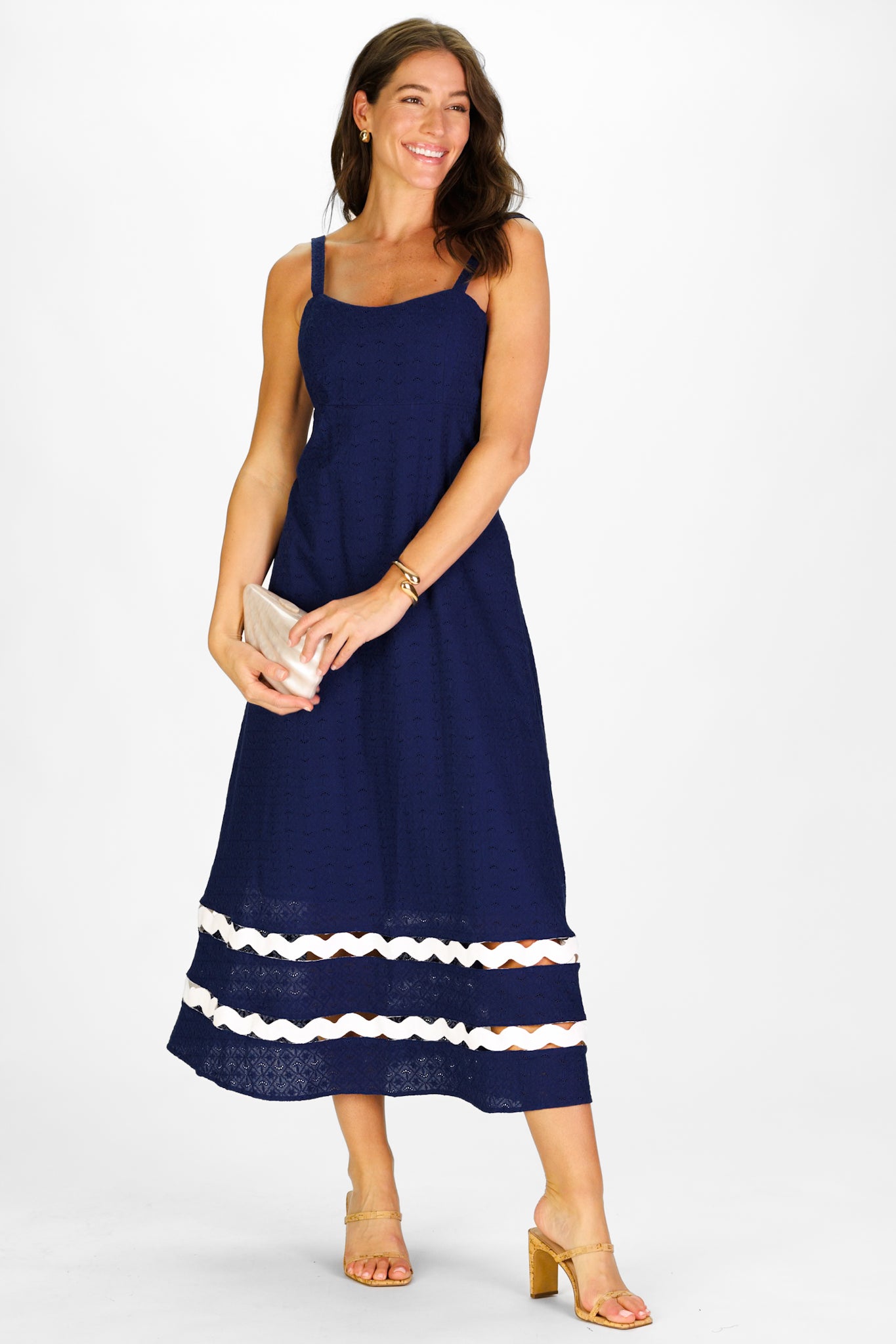 marla midi dress Marla Ruffle Midi Dress Cream/Dusty Lilac / M