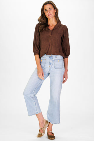 Suede Mekenzie Top in Chicory
