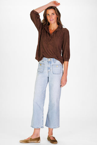Suede Mekenzie Top in Chicory