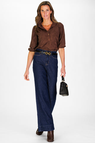 Suede Mekenzie Top in Chicory