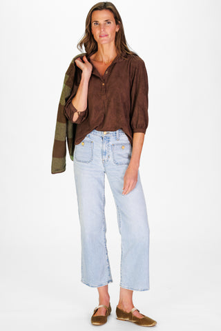 Suede Mekenzie Top in Chicory