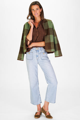 Suede Mekenzie Top in Chicory