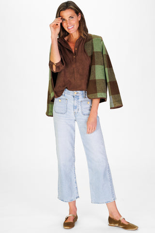 Suede Mekenzie Top in Chicory