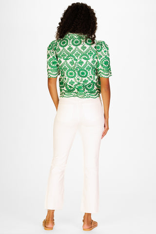 Merryn Top in Emerald Vine Embroidery