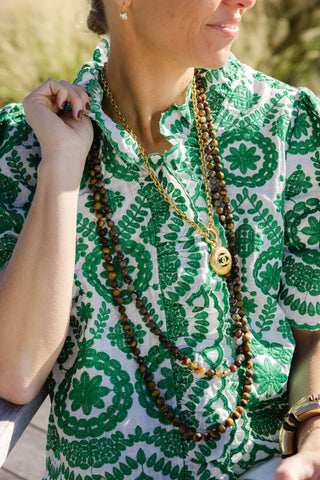 Merryn Top in Emerald Vine Embroidery