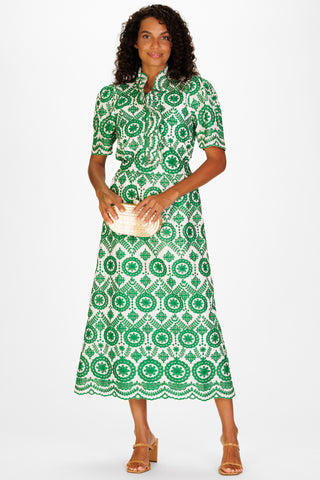 Merryn Top in Emerald Vine Embroidery