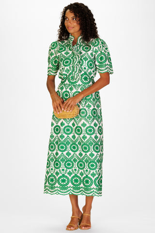 Merryn Top in Emerald Vine Embroidery