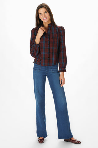 Miller Top in Maroon Sky Plaid