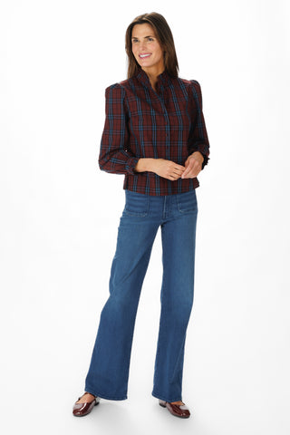 Miller Top in Maroon Sky Plaid