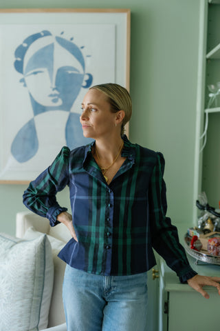 Miller Top in Navy Plaid