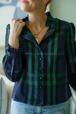 Miller Top in Navy Plaid