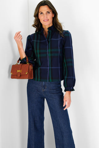 Miller Top in Navy Plaid