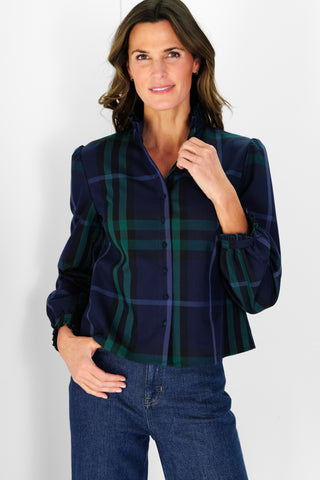 Miller Top in Navy Plaid