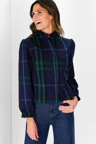 Miller Top in Navy Plaid