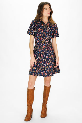 Mini Juna Dress in Navy Floral